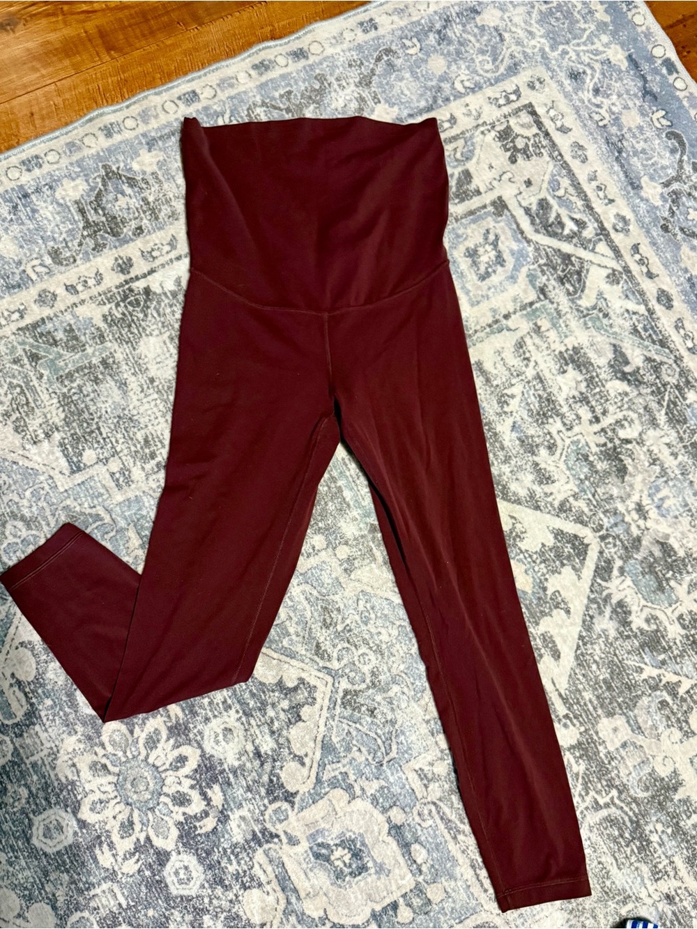 CRZ YOGA Burgundy High-Waist Maternity Leggings